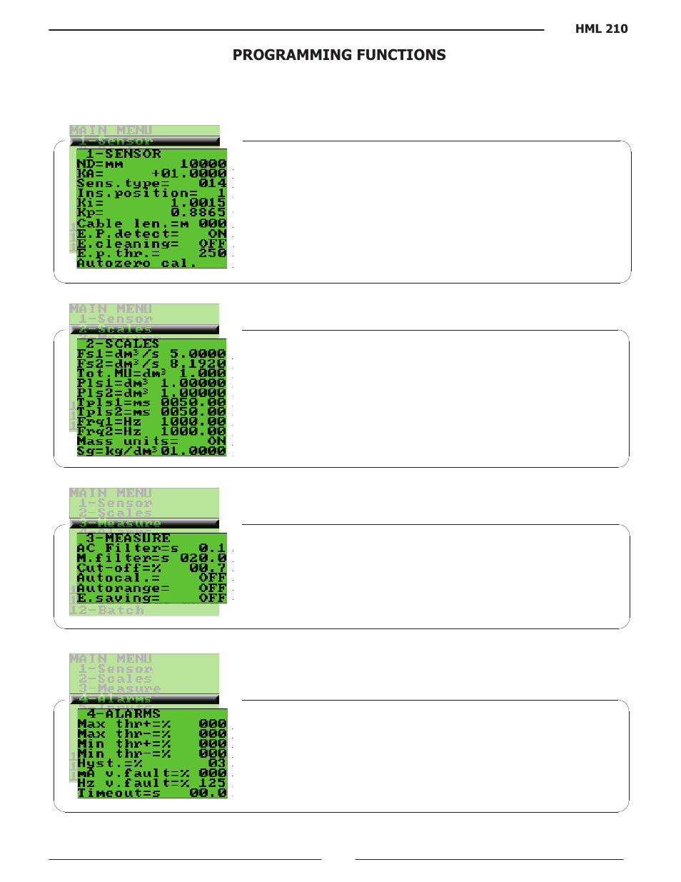 Programming functions | Liquid Controls HML210 IOM - LCMag User Manual | Page 26 / 44