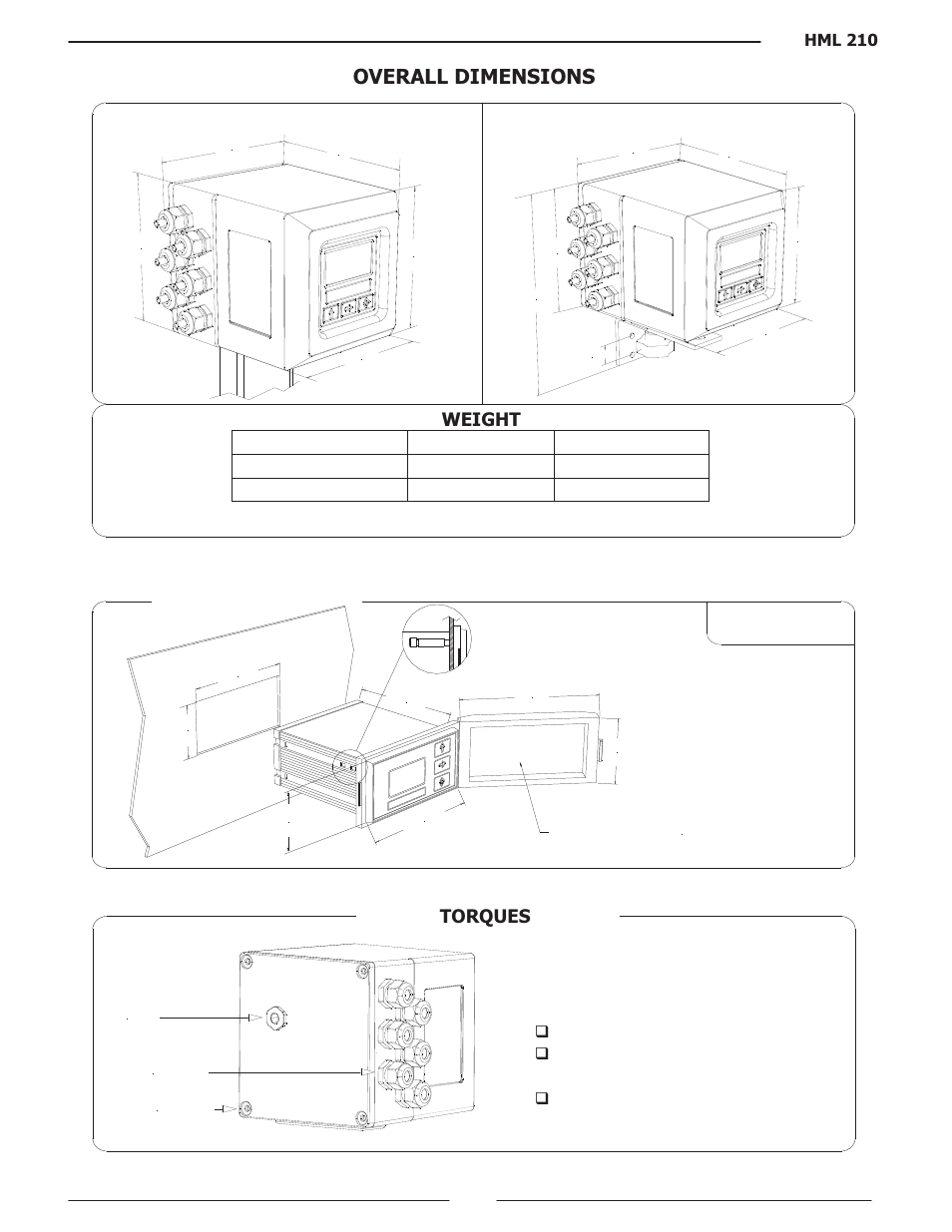 Overall dimensions | Liquid Controls HML210 IOM - LCMag User Manual | Page 6 / 44