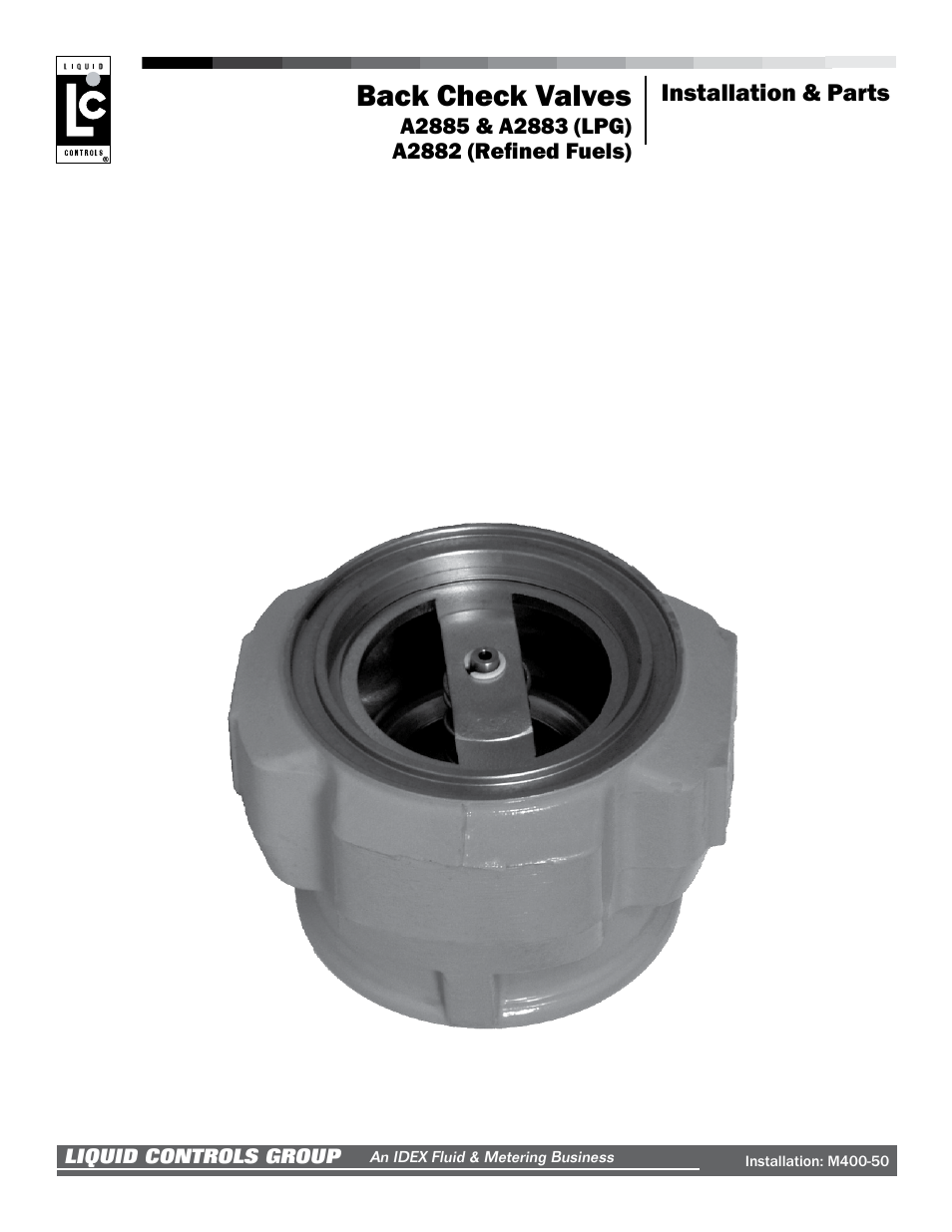 Liquid Controls Back Check Valves A2885 & A2883 LPG, A2882 Refined Fuels User Manual | 8 pages