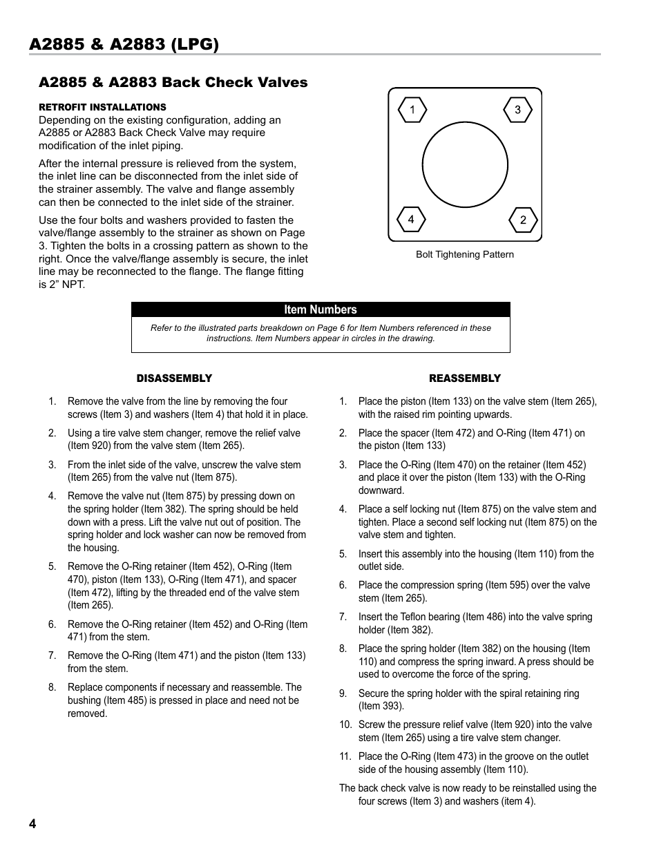 Liquid Controls Back Check Valves A2885 & A2883 LPG, A2882 Refined Fuels User Manual | Page 4 / 8