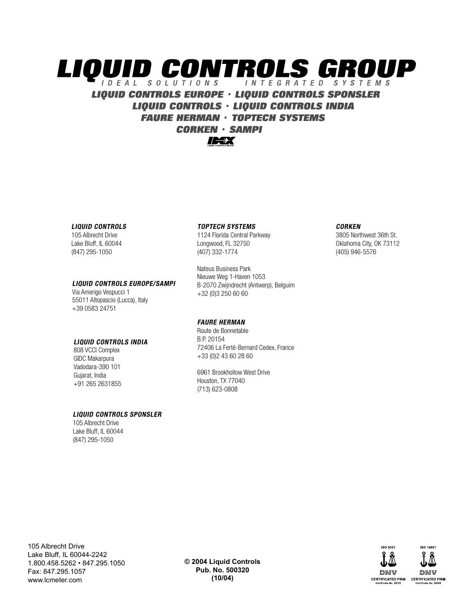 Liquid Controls Back Check Valves A2885 & A2883 LPG, A2882 Refined Fuels User Manual | Page 8 / 8