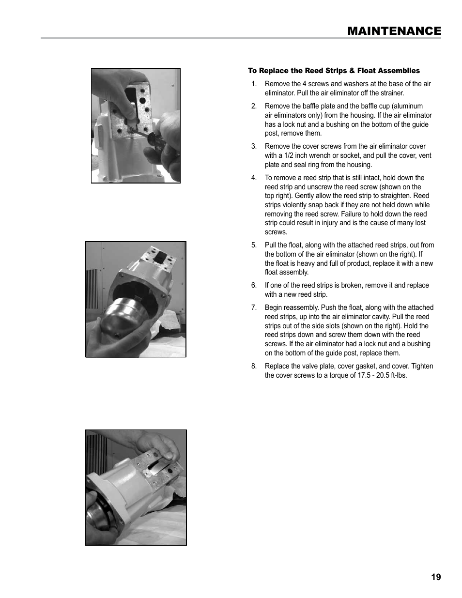 Maintenance | Liquid Controls Mechanical Eliminators User Manual | Page 19 / 32