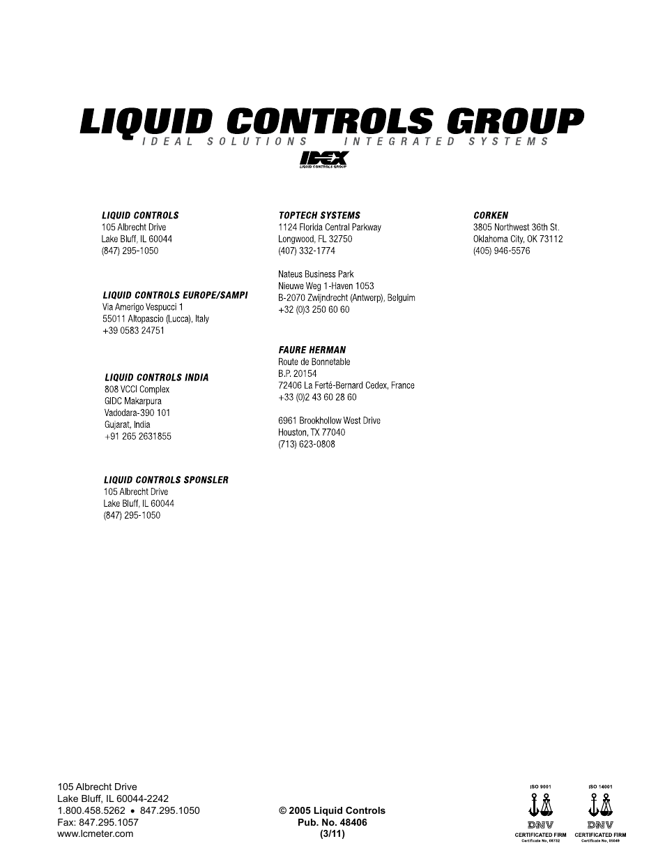 Liquid Controls Mechanical Eliminators User Manual | Page 32 / 32