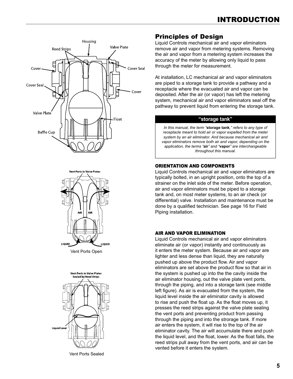 Introduction, Principles of design | Liquid Controls Mechanical Eliminators User Manual | Page 5 / 32