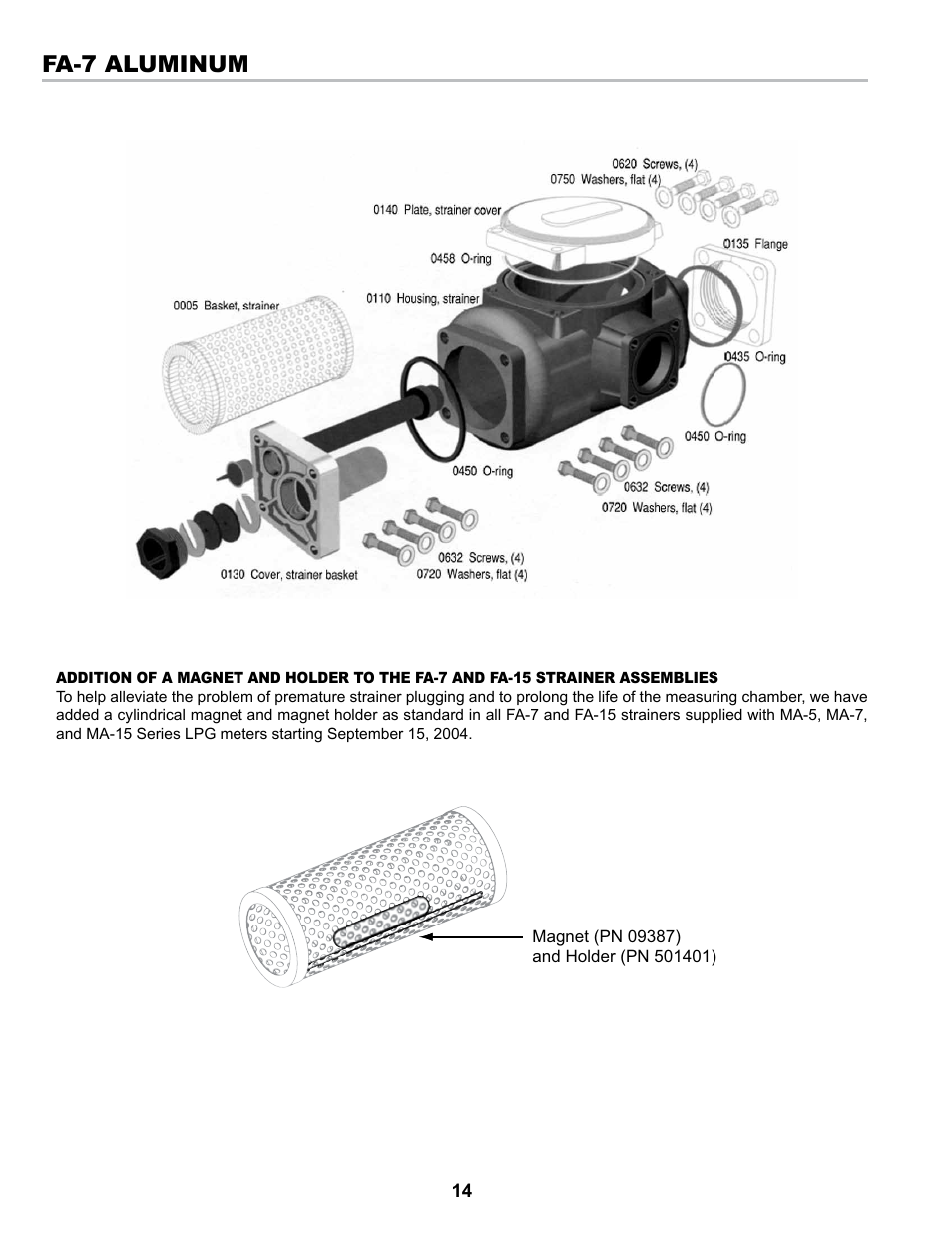 Fa-7 aluminum | Liquid Controls Strainers F-7, FA-7, F-15, F-30 & Steel Series User Manual | Page 14 / 16