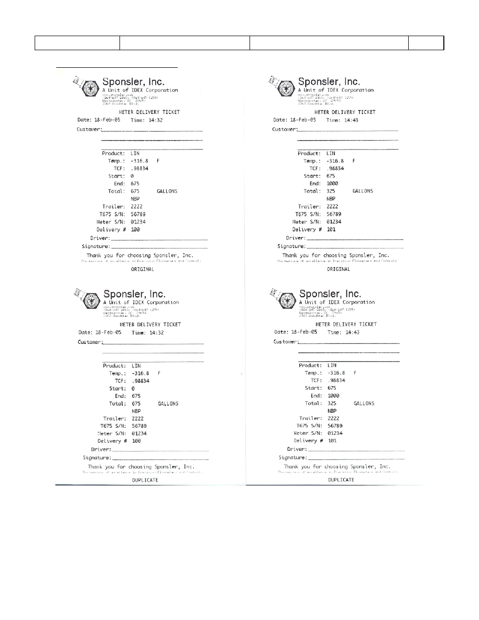 5a – sample delivery ticket | Liquid Controls Sponsler T675 - Cryogenic System Register User Manual | Page 35 / 54