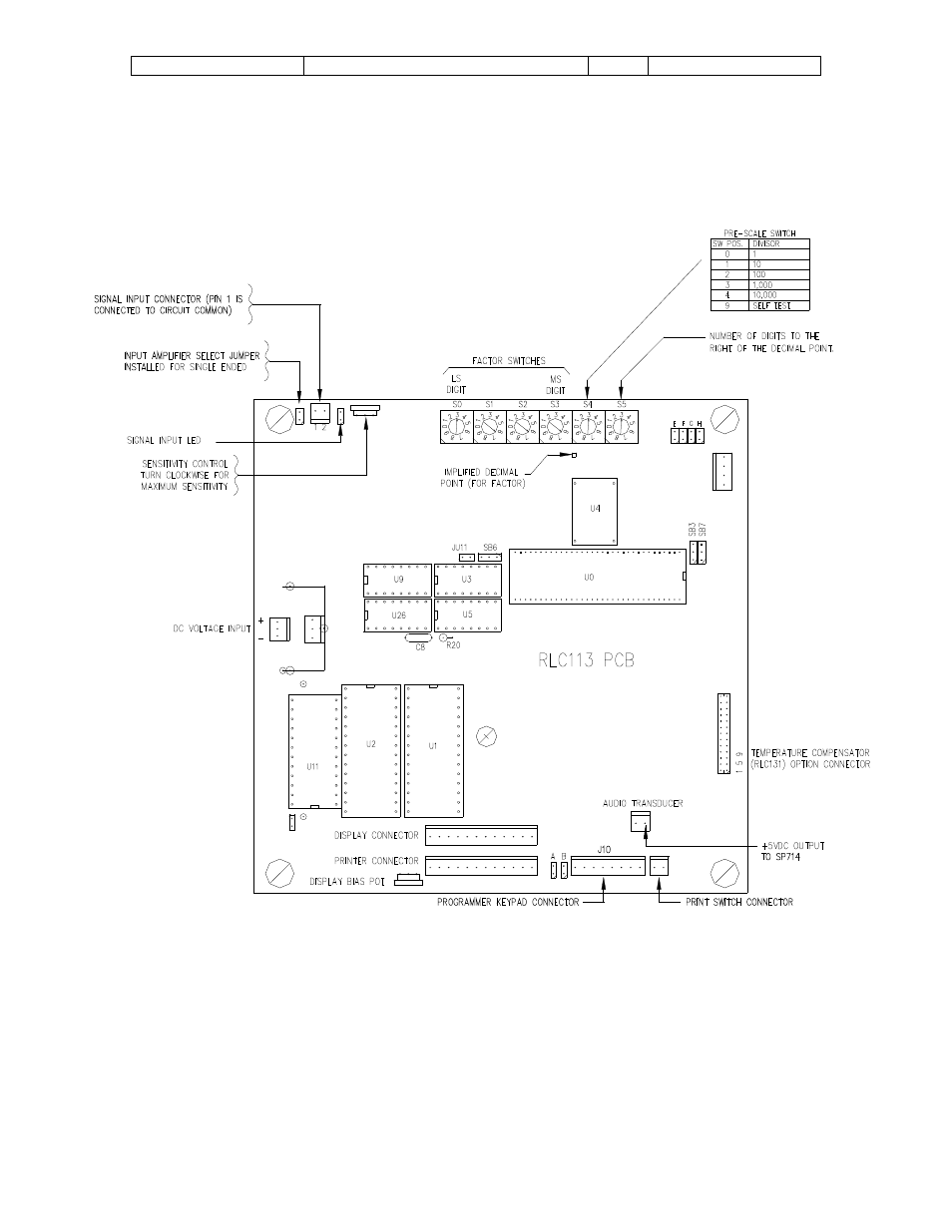 Rlc113 pcb illustration | Liquid Controls T350N-P User Manual | Page 10 / 24
