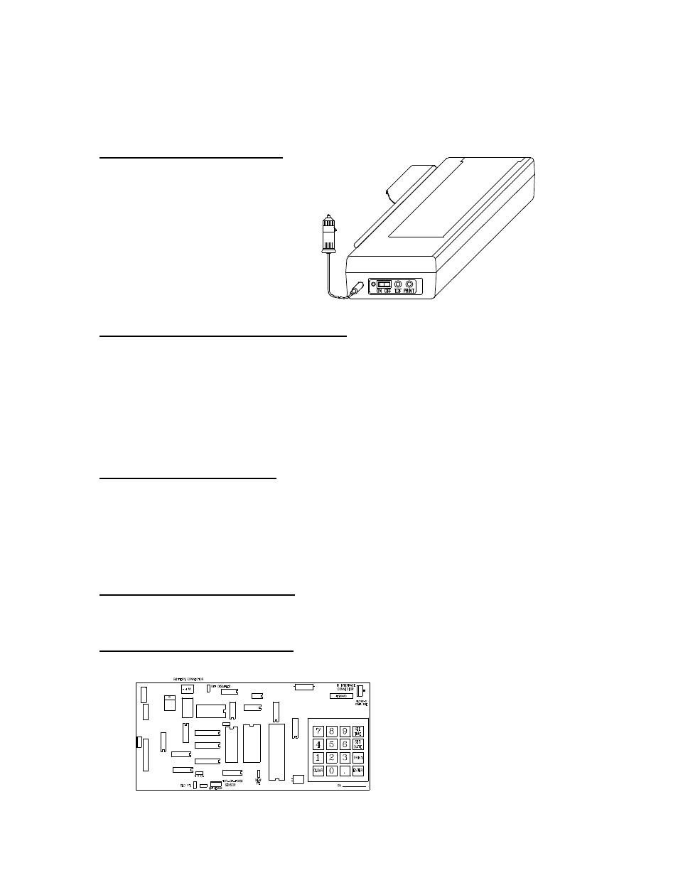 Recharging the printer, Top of form pushbutton (black), Setting the time and date | Printer conrol pc board | Liquid Controls SP834 User Manual | Page 3 / 8