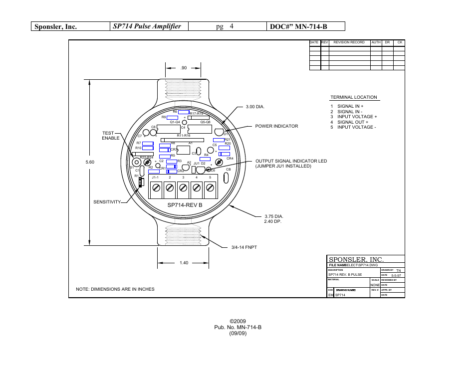 Sponsler, inc, Sp714-rev b | Liquid Controls SP714 User Manual | Page 4 / 4