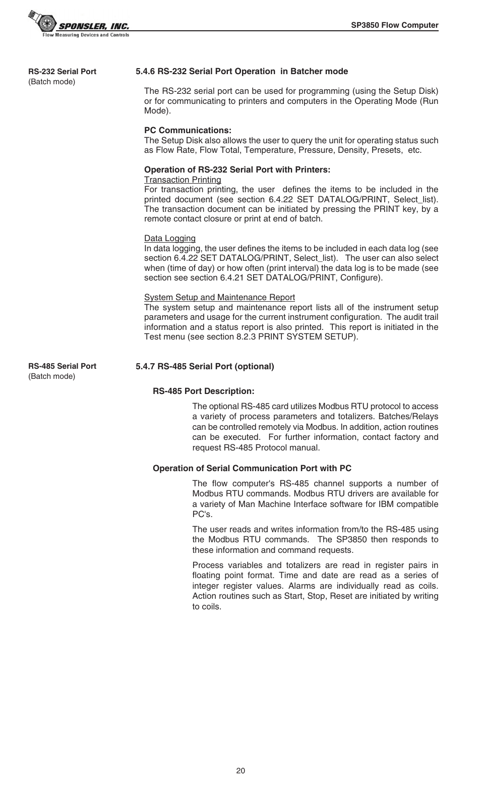 Liquid Controls SP3850 User Manual | Page 24 / 77