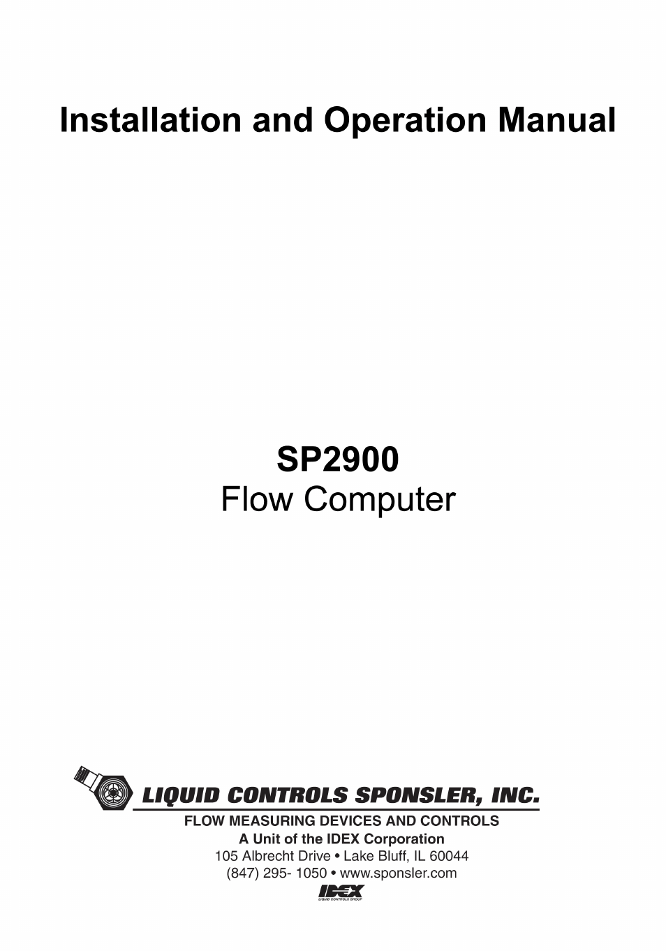 Liquid Controls SP2900 User Manual | 22 pages