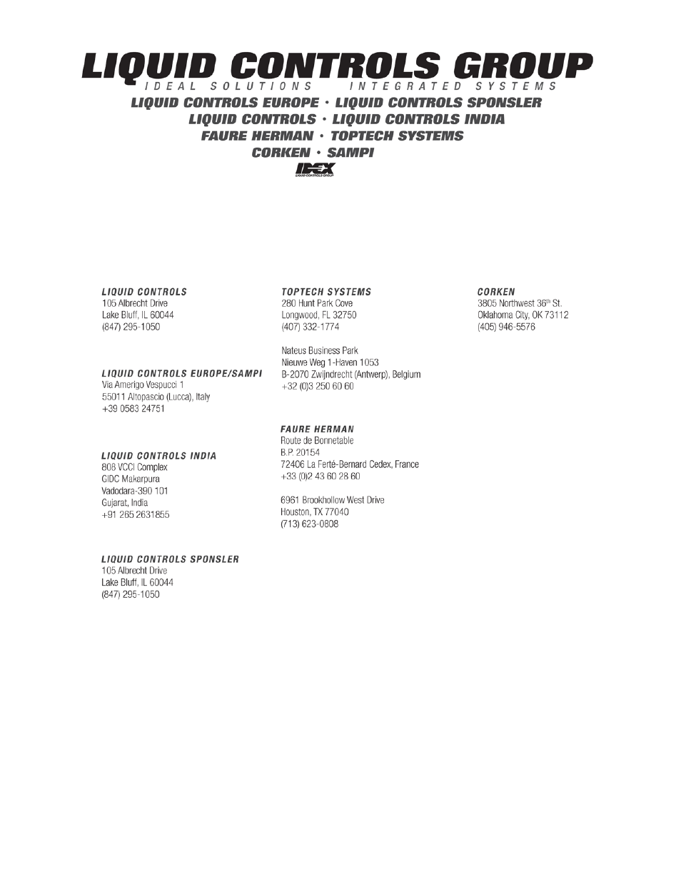 Liquid Controls SP1200 User Manual | Page 12 / 12