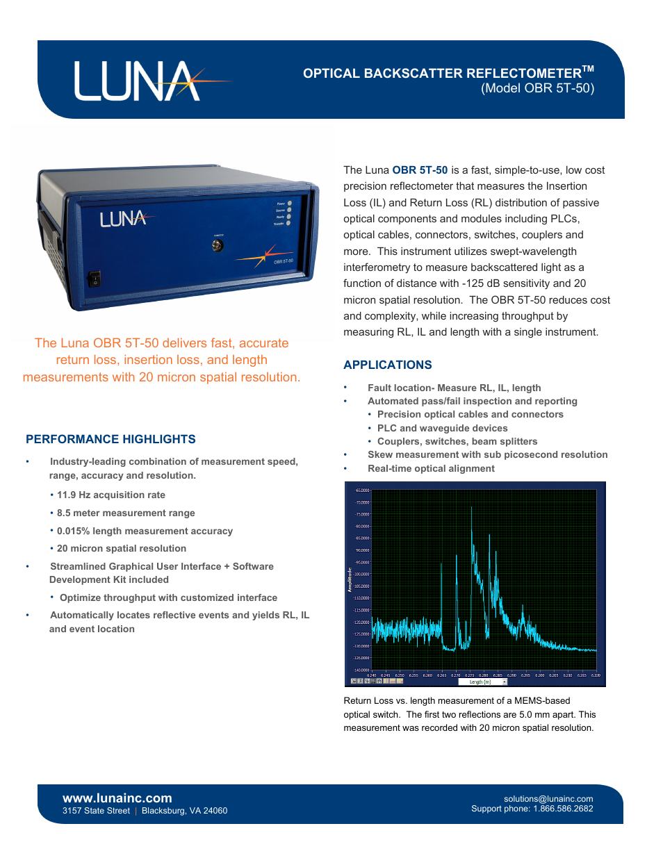 Luna OBR 5T-50 User Manual | 2 pages