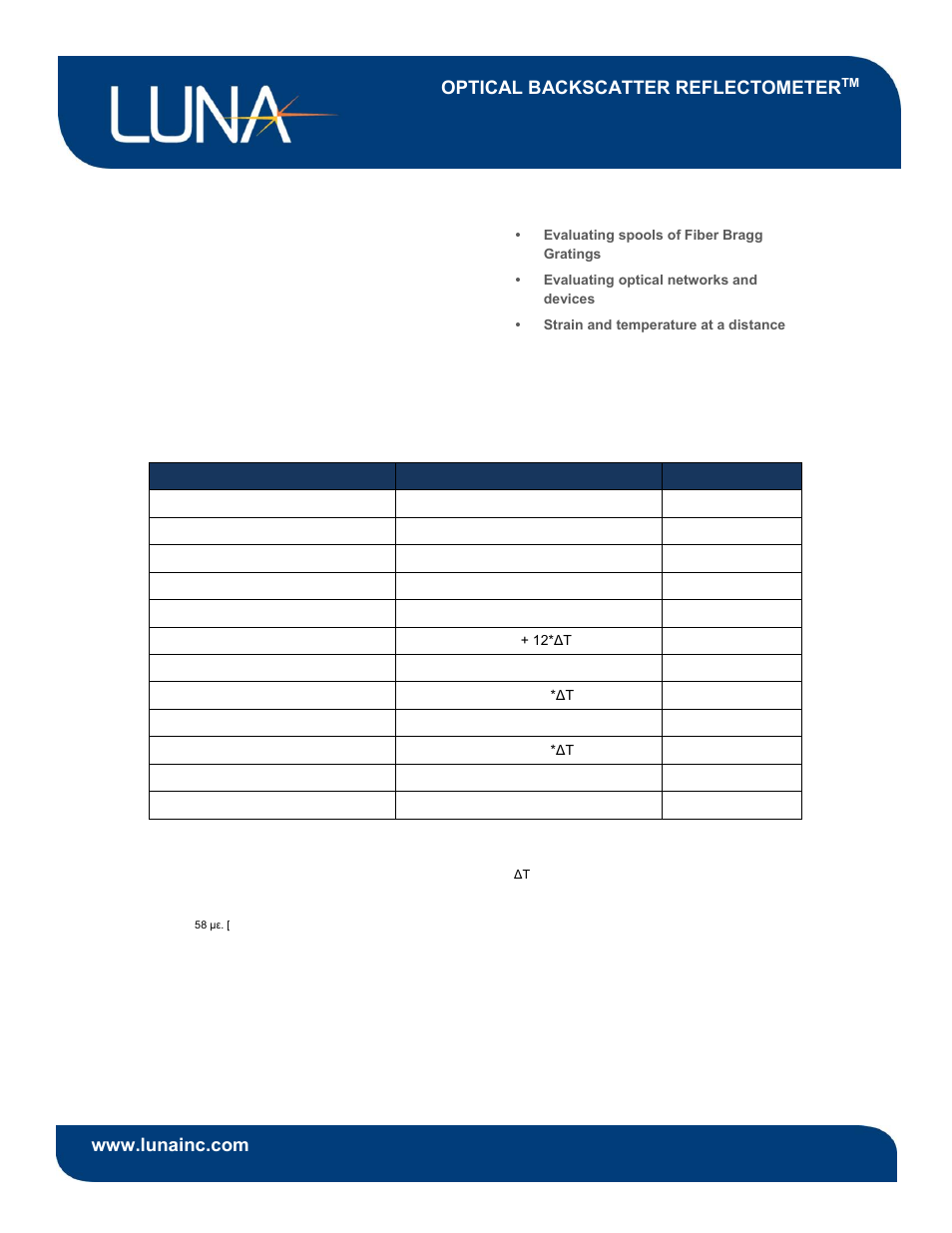 Optical backscatter reflectometer, Applications | Luna OBR 4600 User Manual | Page 4 / 4