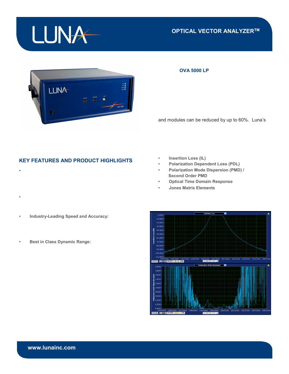 Luna OVA 5000 LP User Manual | 2 pages