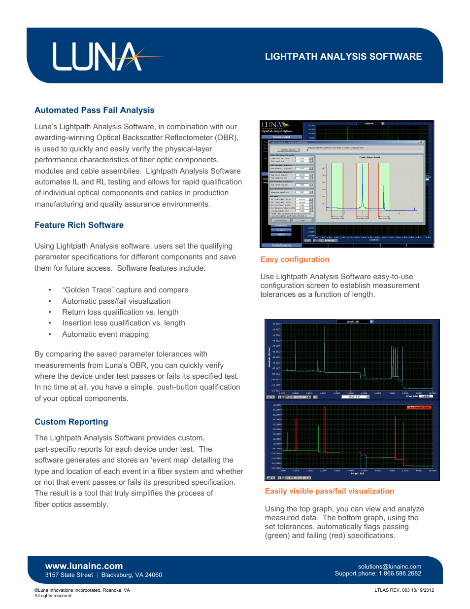 Luna LIGHTPATH ANALYSIS SOFTWARE User Manual | 1 page