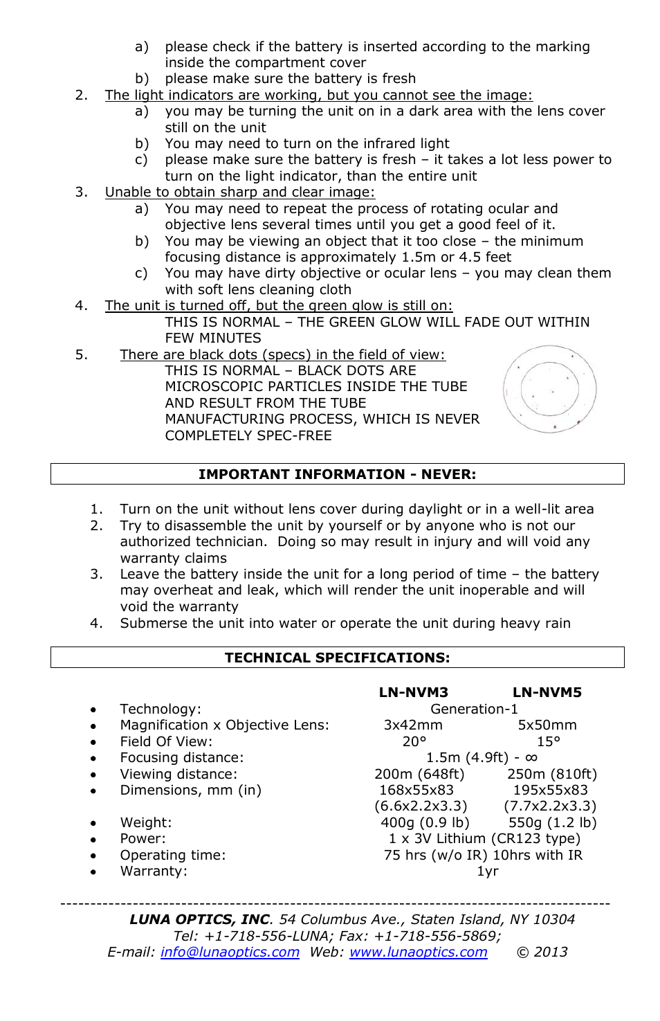 Luna Optics LN-NVM5 User Manual | Page 4 / 4