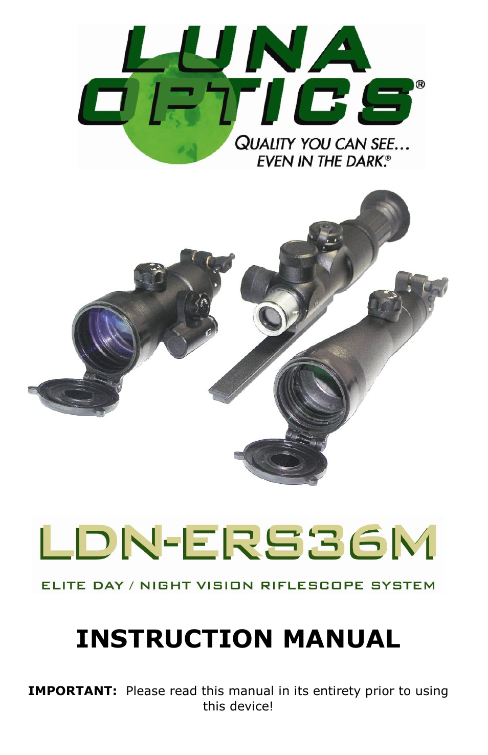 Luna Optics LDN-ERS36M User Manual | 8 pages