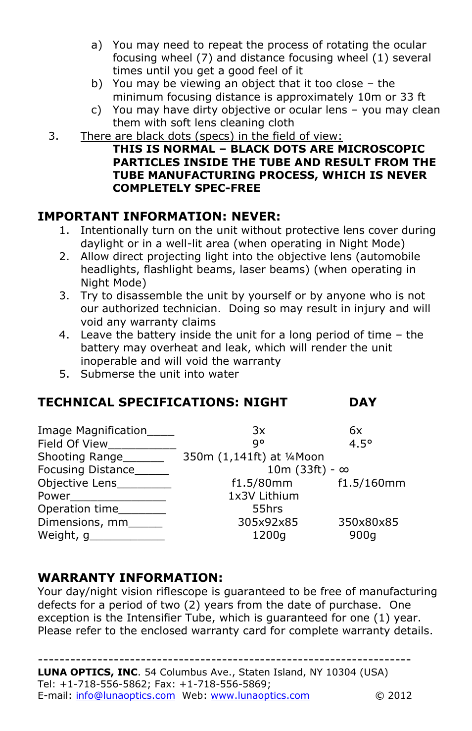Luna Optics LDN-ERS36M User Manual | Page 8 / 8