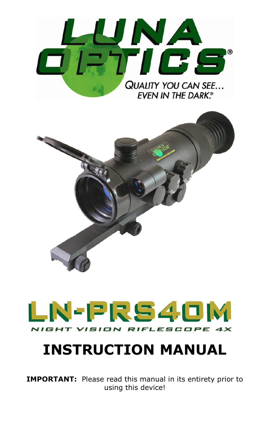 Luna Optics LN-PRS40M User Manual | 8 pages