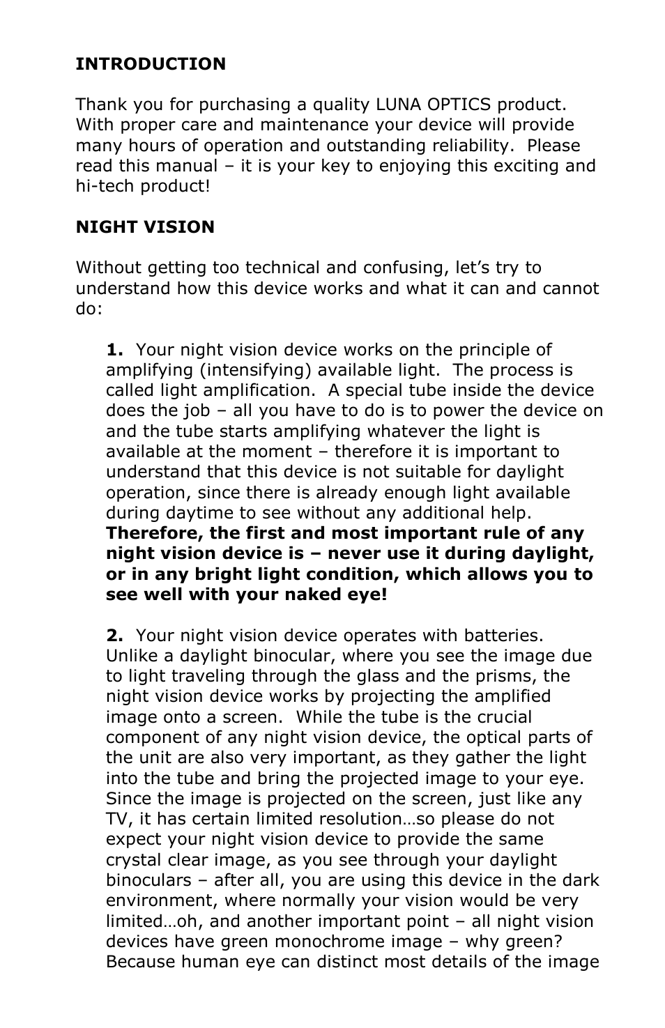Luna Optics LN-PRS40M User Manual | Page 2 / 8