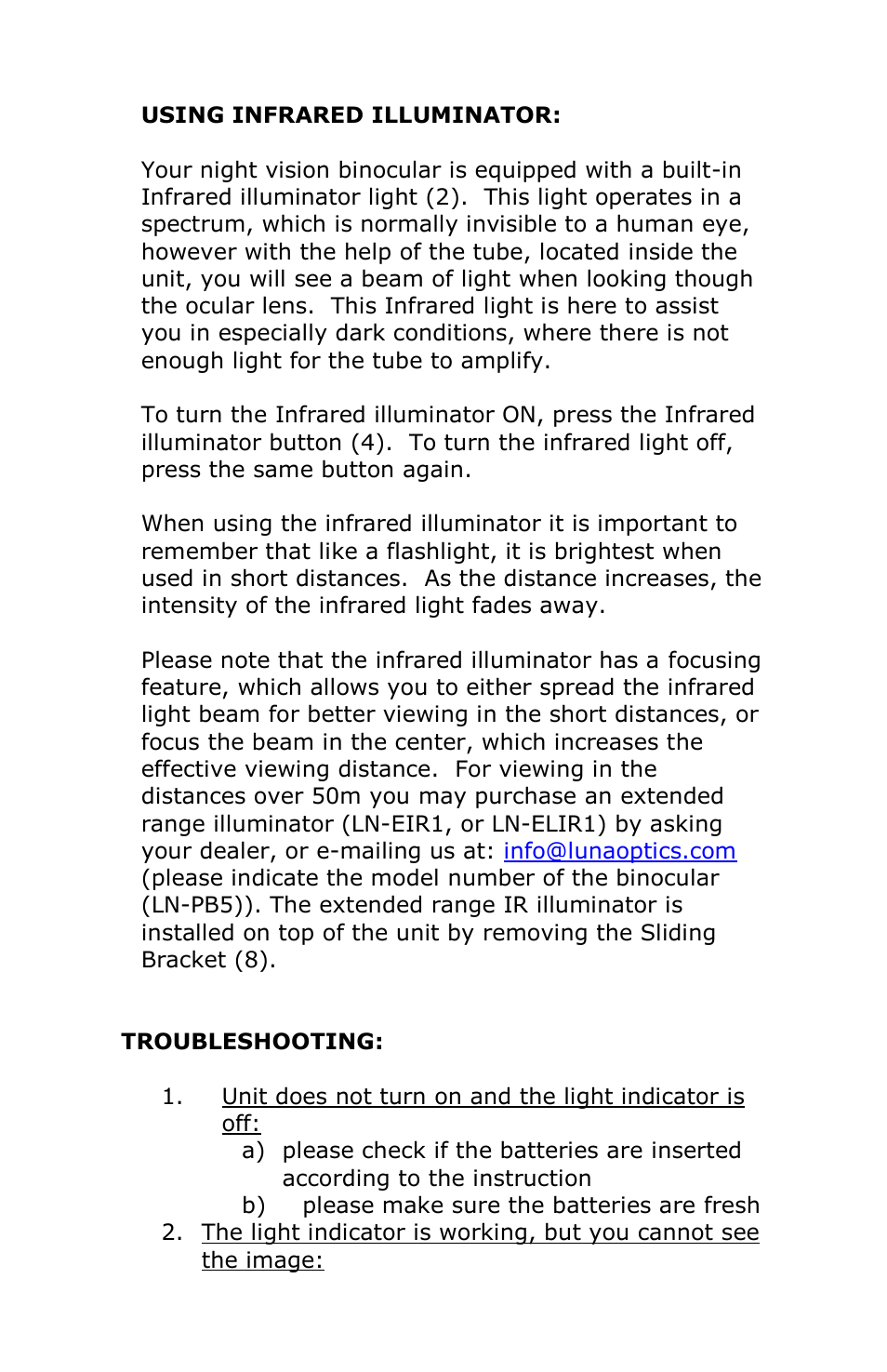 Luna Optics LN-PB5 User Manual | Page 6 / 8