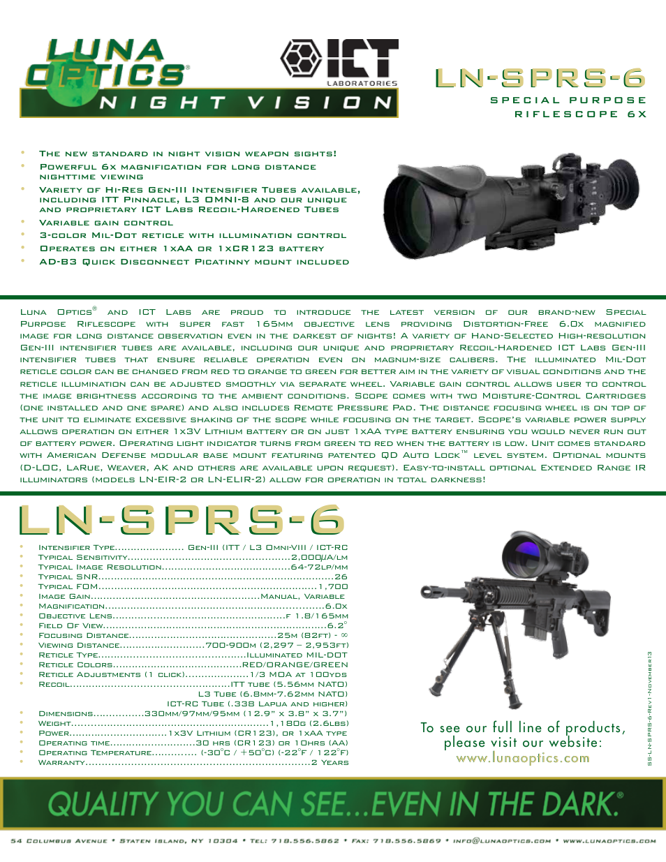 Luna Optics LN-SPRS-6 User Manual | 1 page