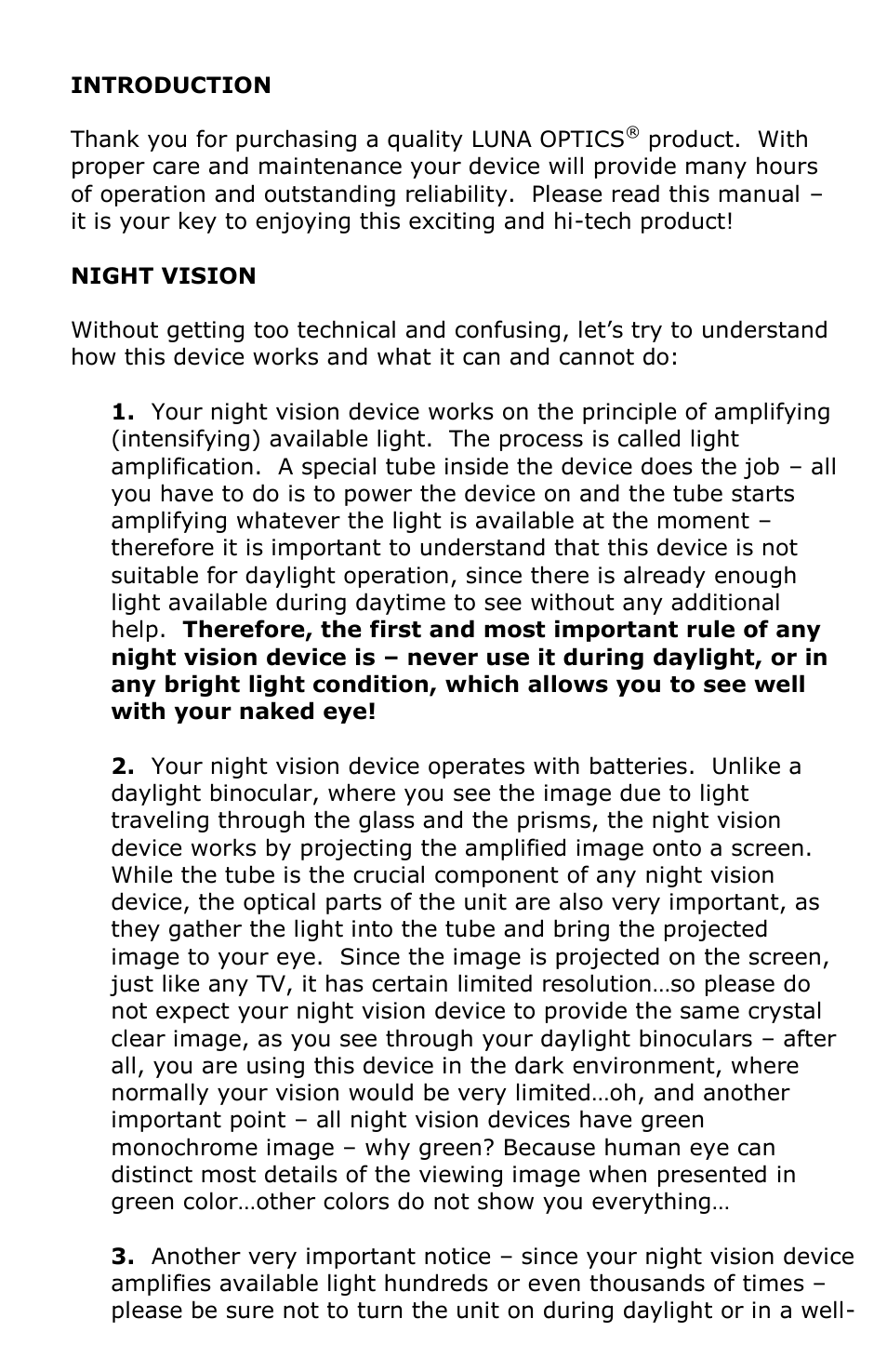 Luna Optics LN-ERS30M User Manual | Page 2 / 8