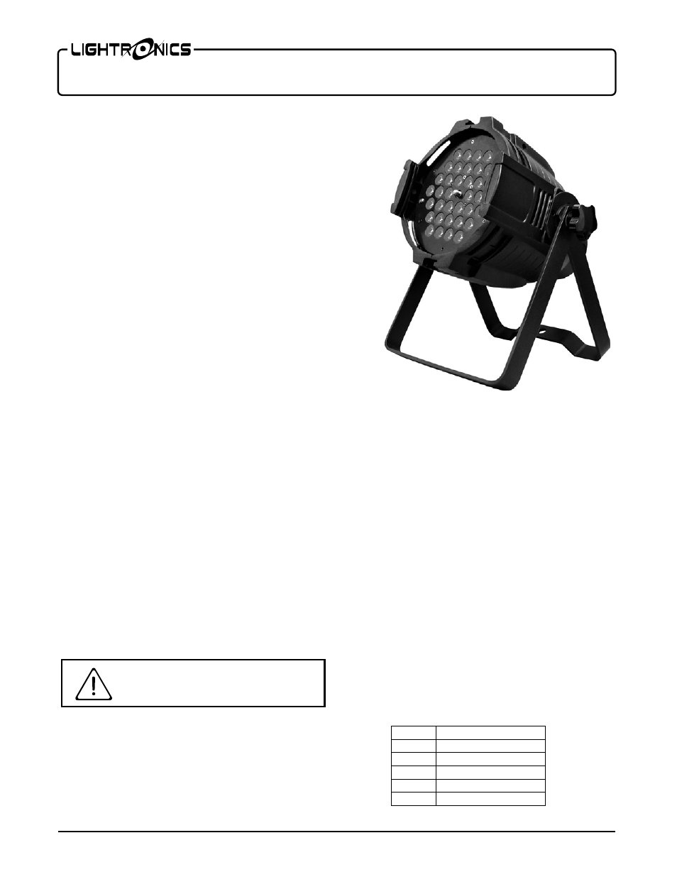 Lightronics FXLD336ZM3I User Manual | 6 pages