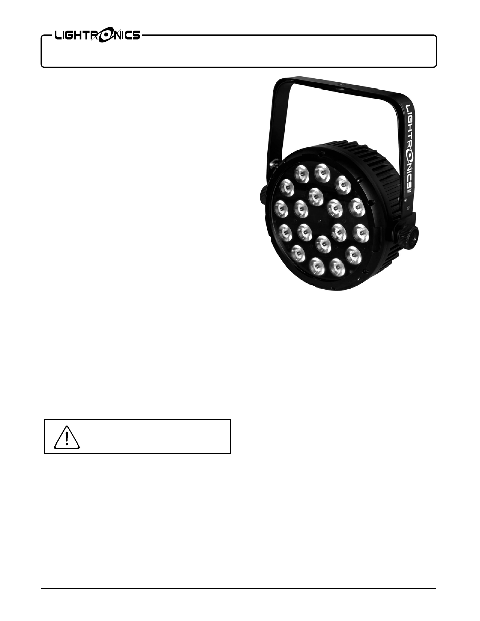 Lightronics FXLD818FRP4I User Manual | 6 pages