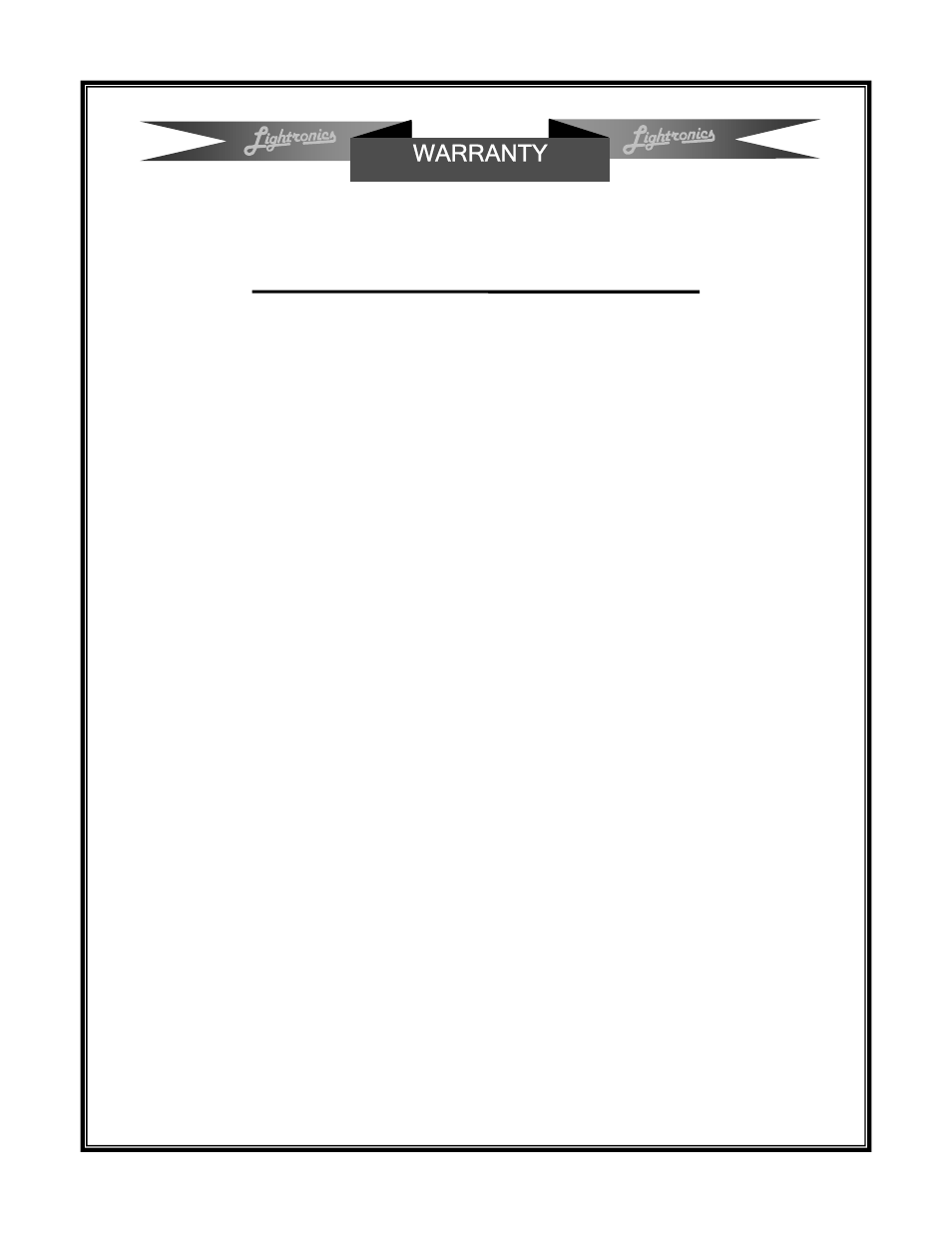 Warranty | Lightronics AS40L User Manual | Page 5 / 6