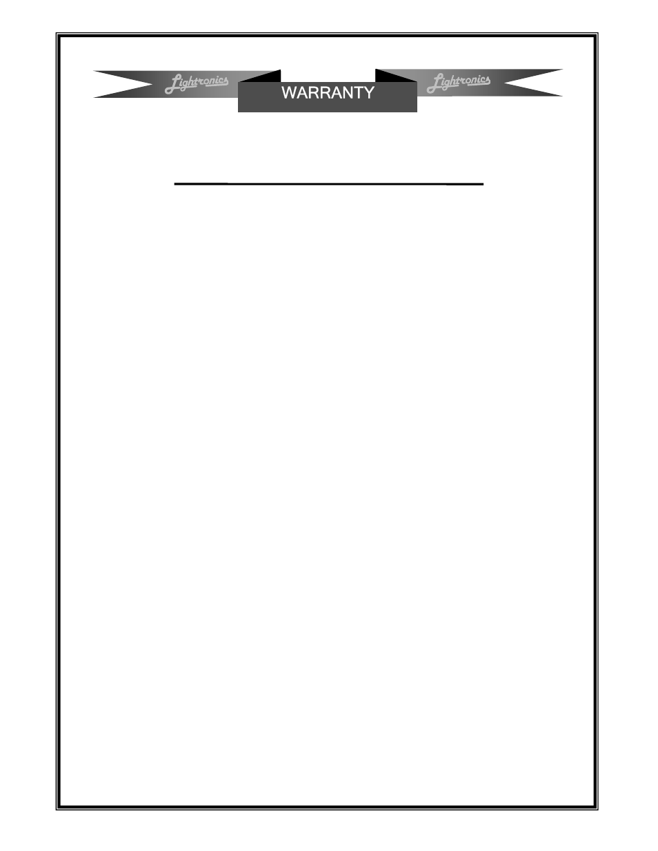 Warranty | Lightronics AS40D User Manual | Page 5 / 6
