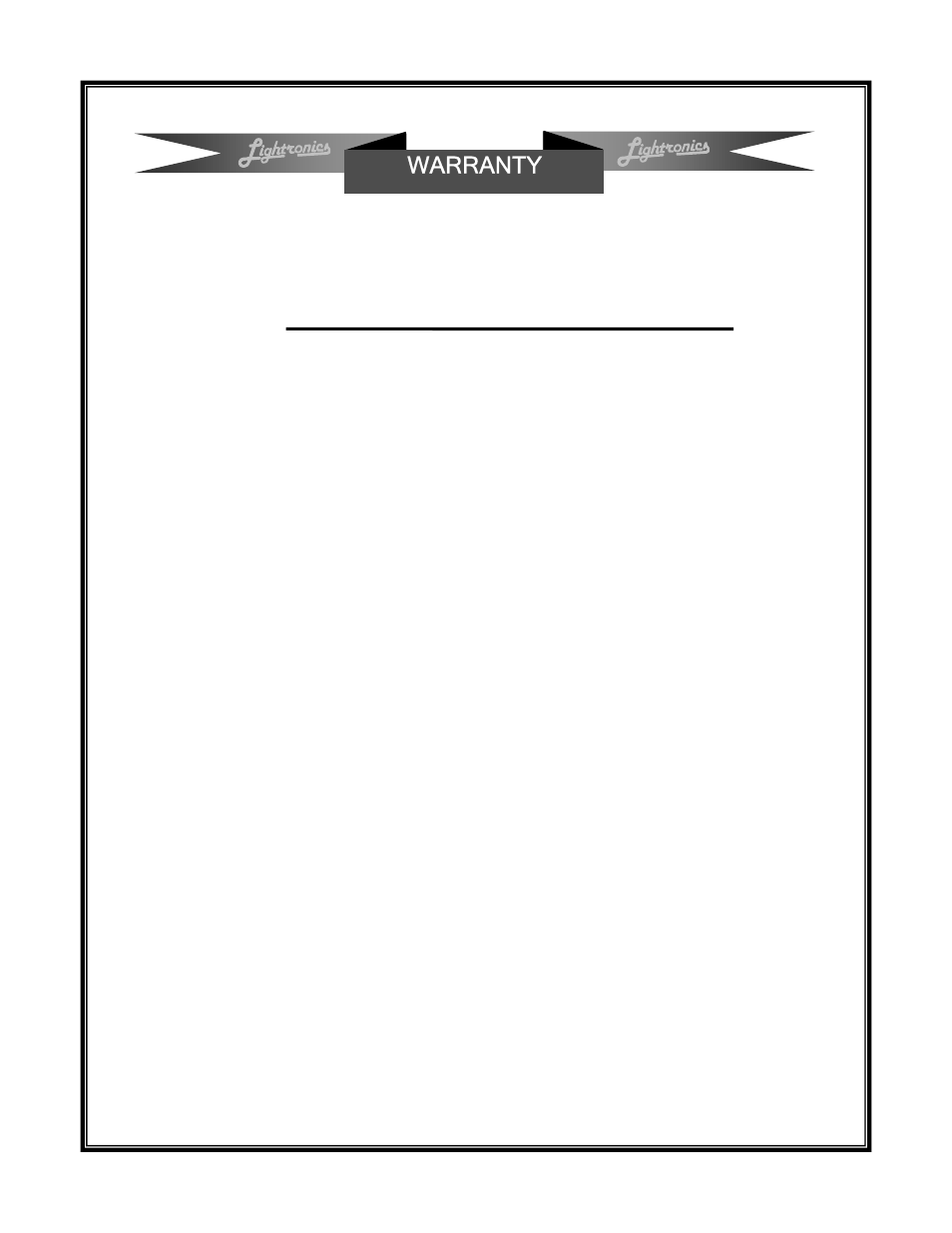 Warranty | Lightronics AS40M User Manual | Page 5 / 6