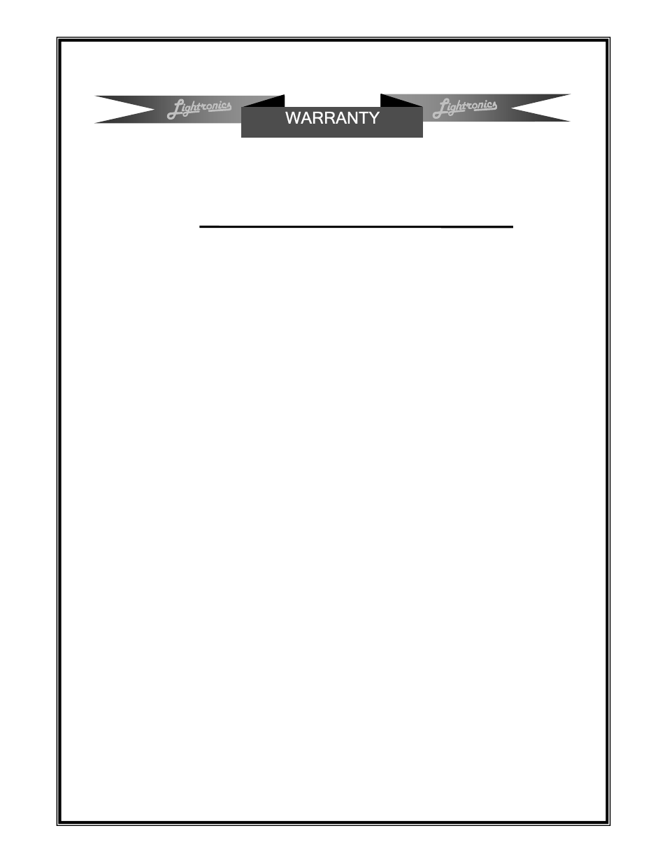 Warranty | Lightronics AS62L User Manual | Page 6 / 6