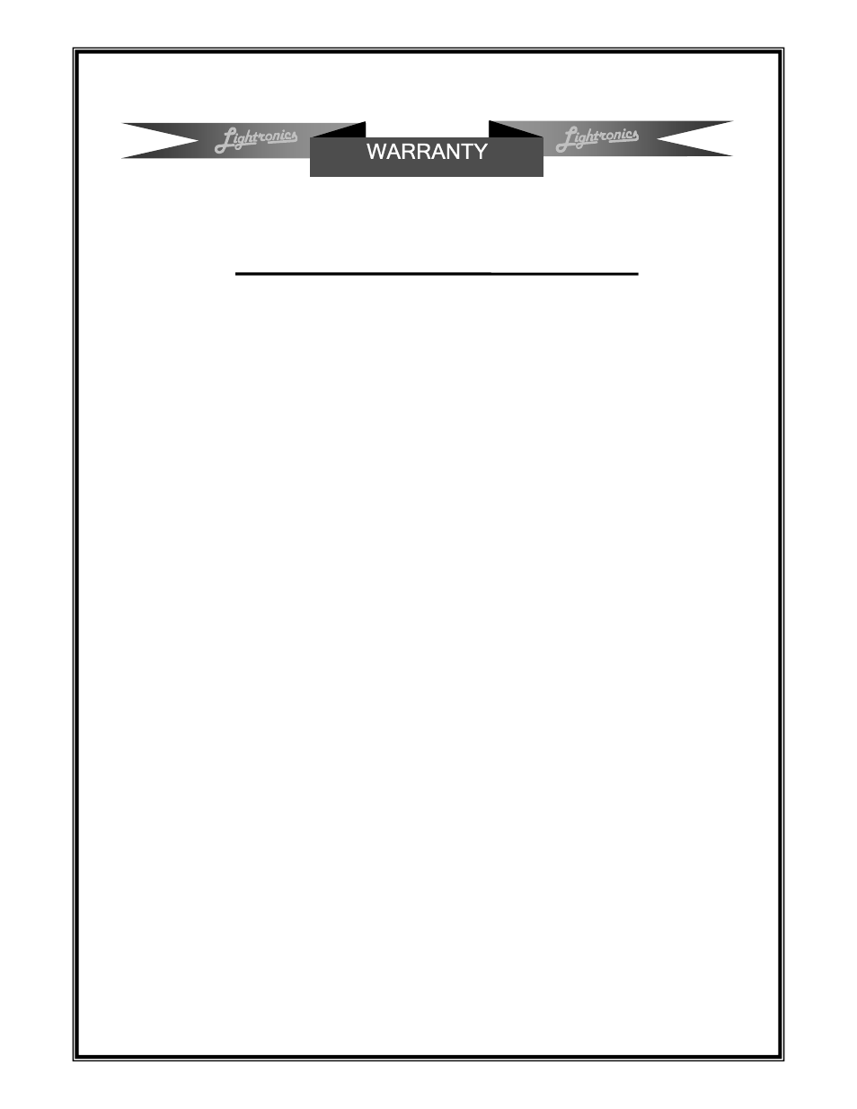 Warranty | Lightronics AS62DC User Manual | Page 6 / 6