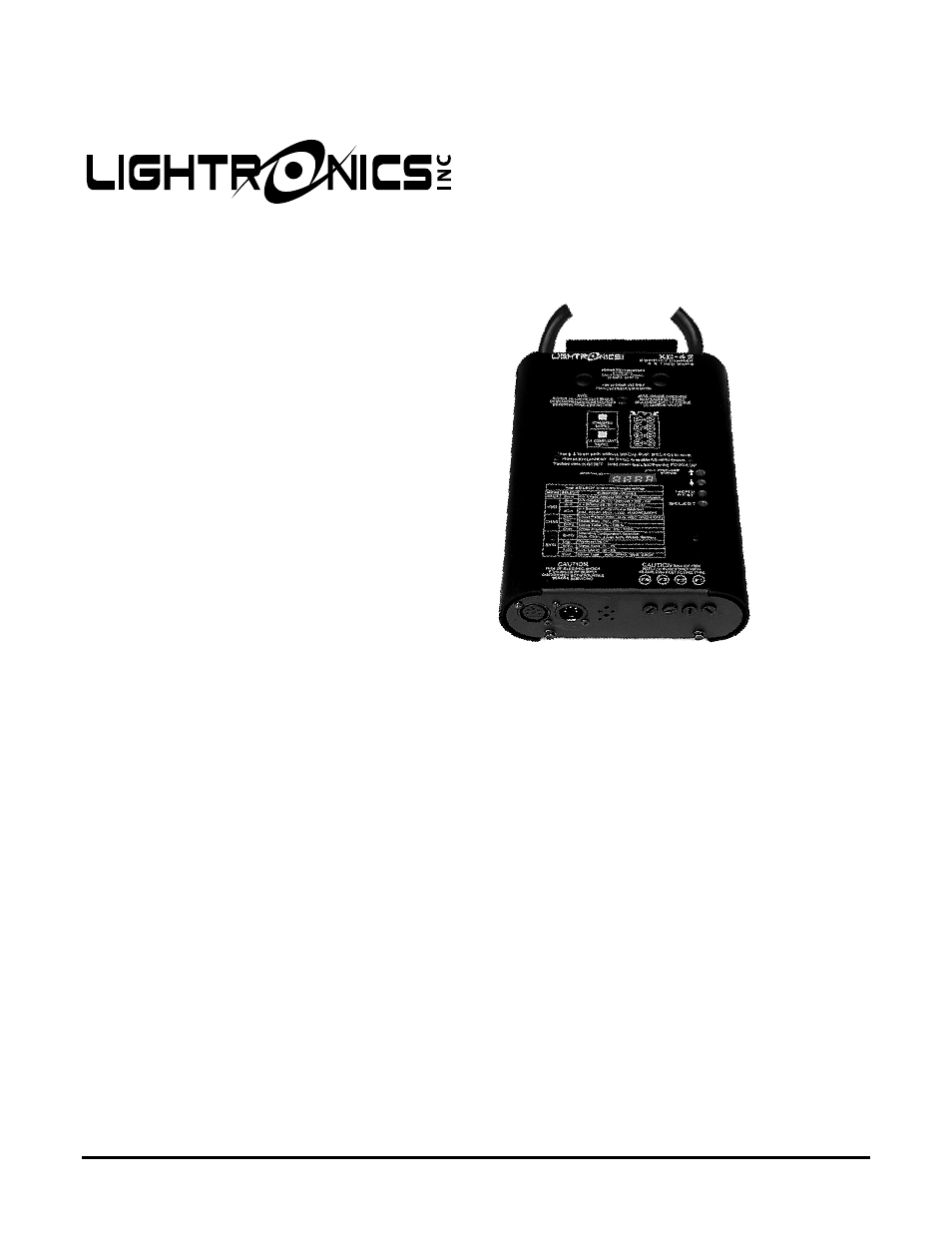 Lightronics XC42 User Manual | 12 pages