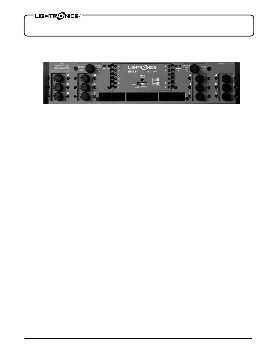 Re - 121 rack mount dimmer | Lightronics RE121D User Manual | Page 2 / 8