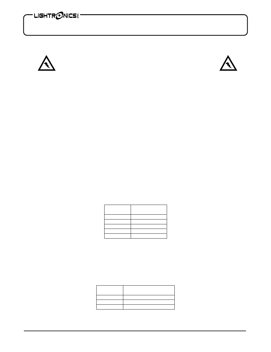 Re - 121 rack mount dimmer, Warning | Lightronics RE121D User Manual | Page 3 / 8