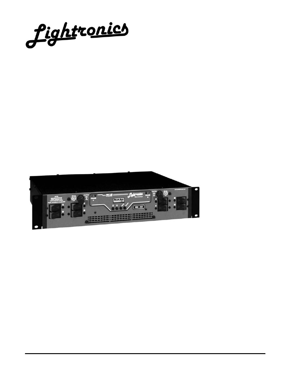 Lightronics RD82 User Manual | 14 pages