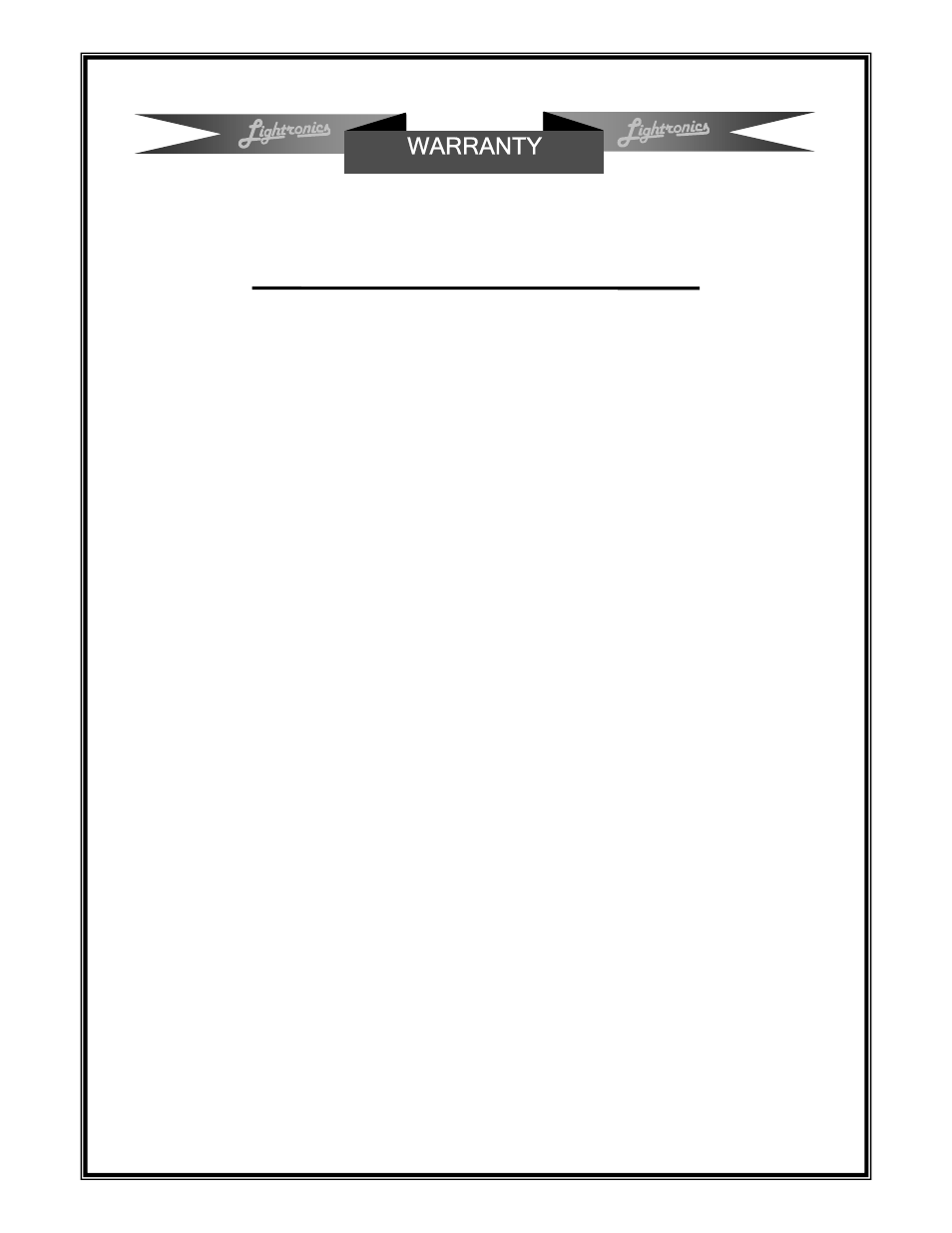 Warranty | Lightronics RD82 User Manual | Page 14 / 14