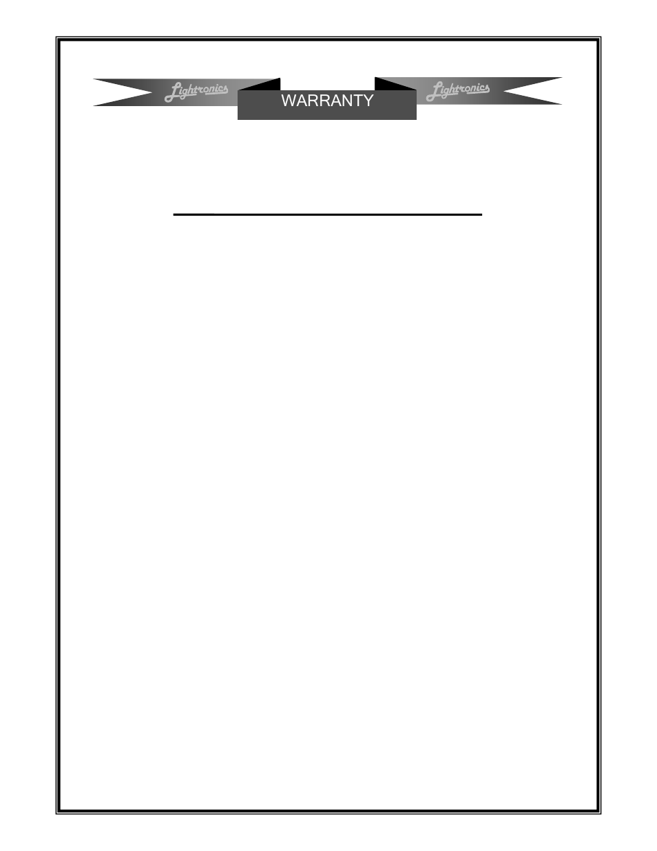 Warranty | Lightronics RD121 User Manual | Page 14 / 14