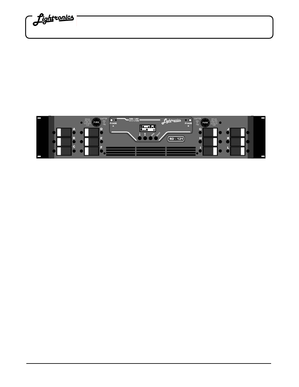 Rd - 121 rack mount dimmer | Lightronics RD121 User Manual | Page 3 / 14