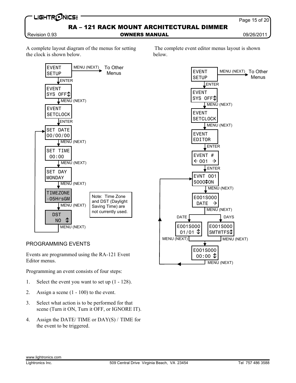 Ra – 121 rack mount architectural dimmer | Lightronics RA121 User Manual | Page 15 / 20