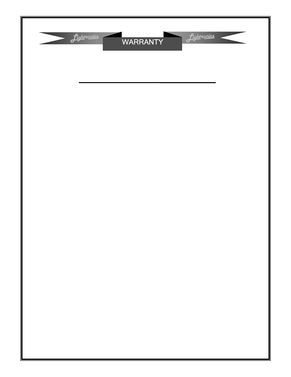 Warranty | Lightronics DB612 User Manual | Page 9 / 10