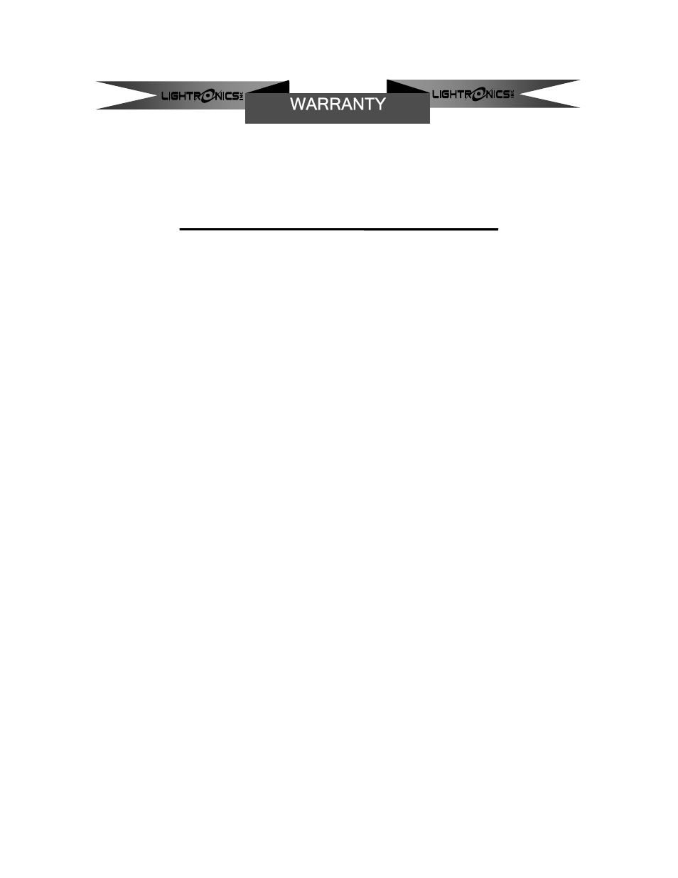 Warranty | Lightronics FL2020D User Manual | Page 5 / 6