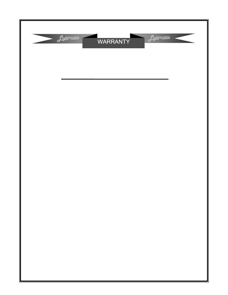 Warranty | Lightronics TX30 User Manual | Page 5 / 6