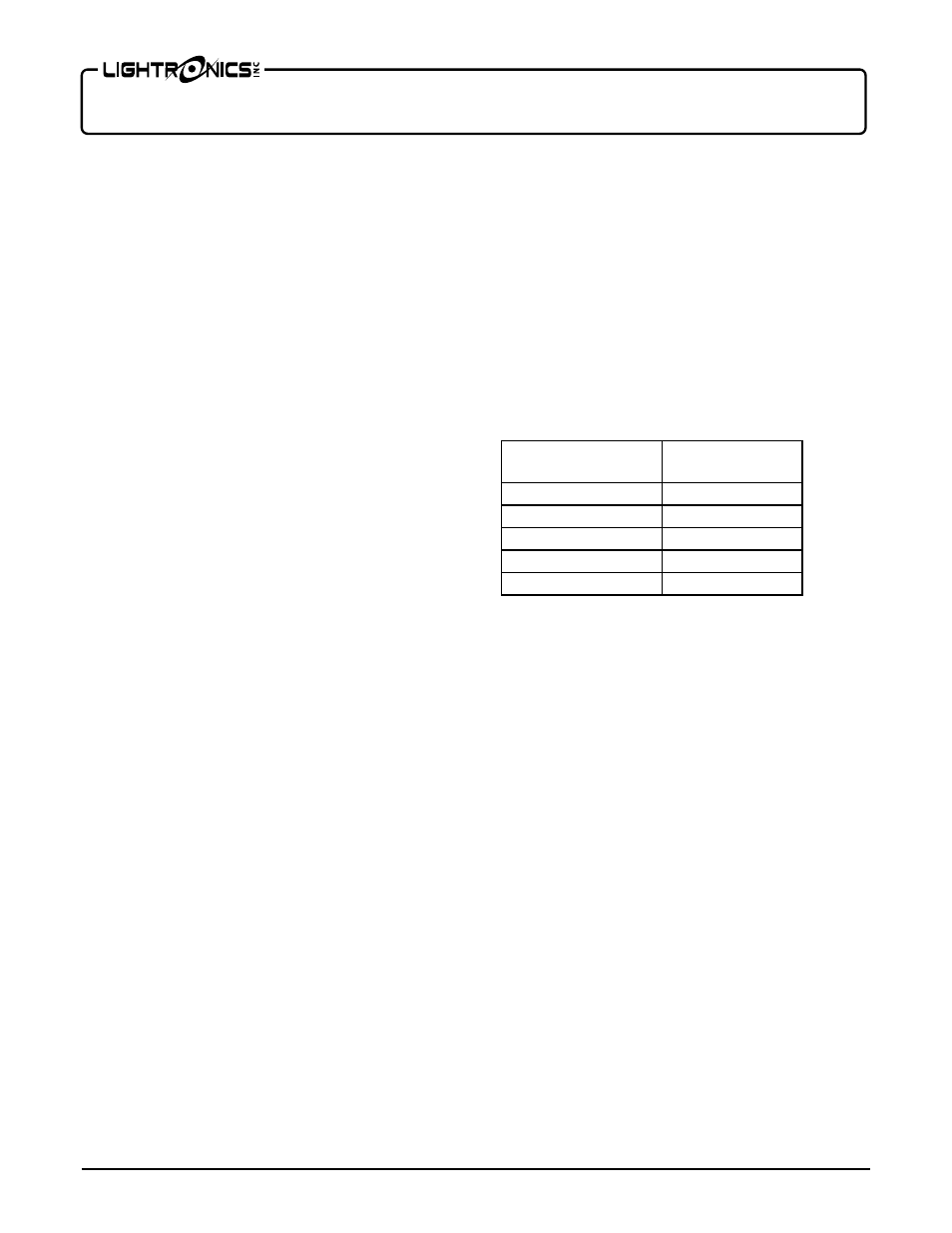 Lightronics WSTXF User Manual | 4 pages