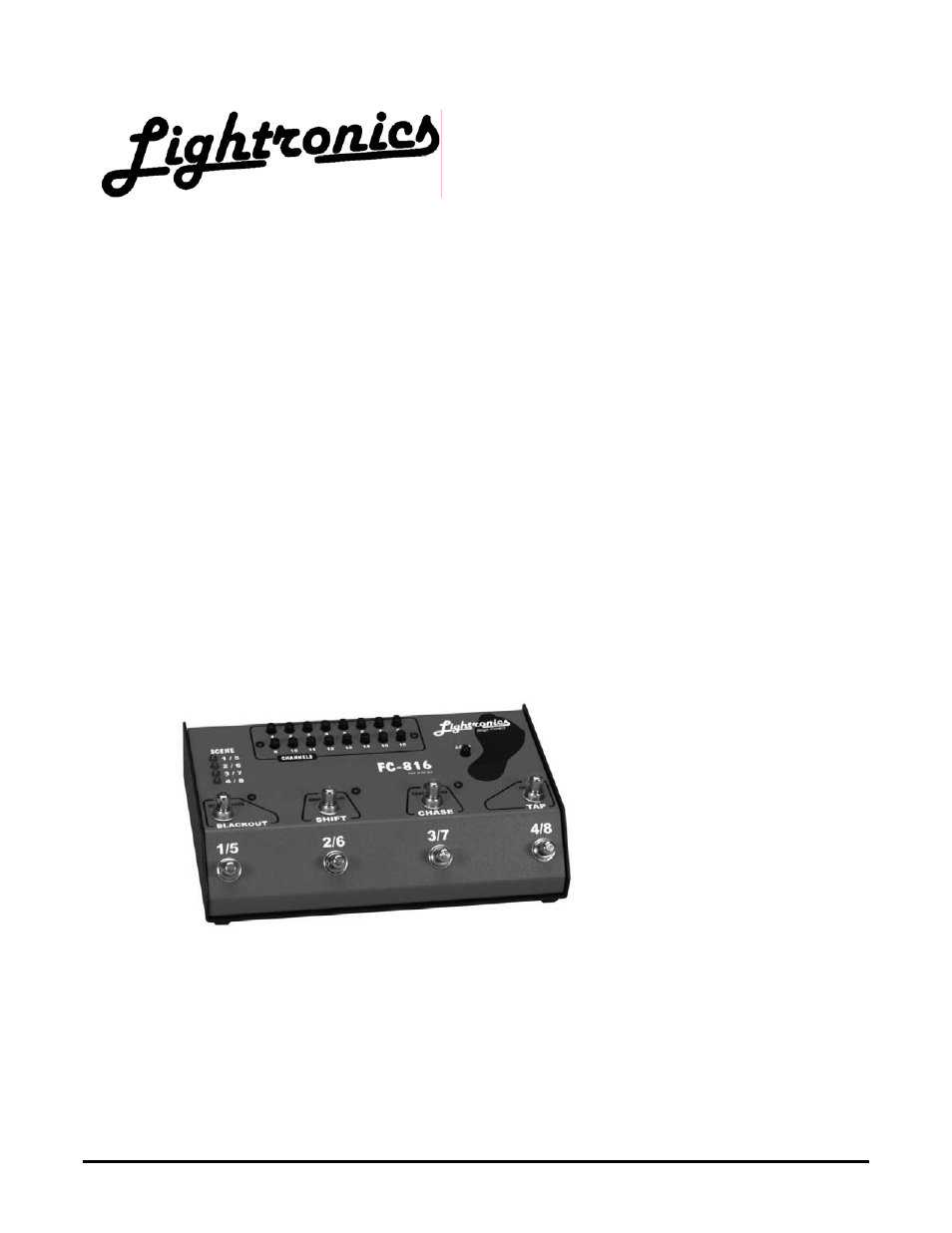Lightronics FC816 User Manual | 8 pages