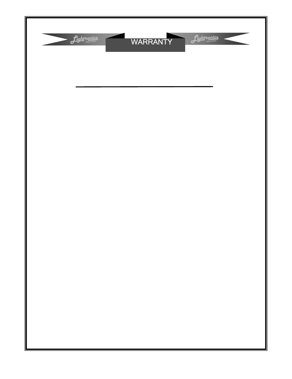 Warranty | Lightronics FC816 User Manual | Page 8 / 8