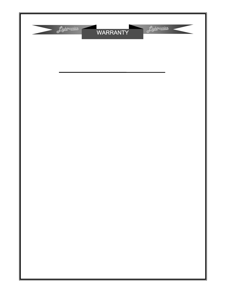 Warranty | Lightronics TL3012 User Manual | Page 7 / 8